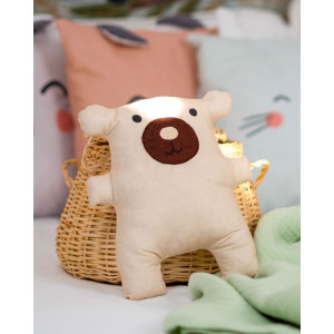 Organik Pamuklu Kumaş Oyuncak Uyku Arkadaşı Hello Bear Organik Pamuklu Kumaş Oyuncak Uyku Arkadaşı Hello Bear