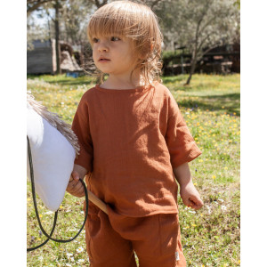 Organik Müslin Kumaş Alt Üst Takım Oversize Efes Tarçın