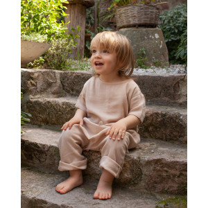 Organik Müslin Kumaş Alt Üst Takım Efes Krem