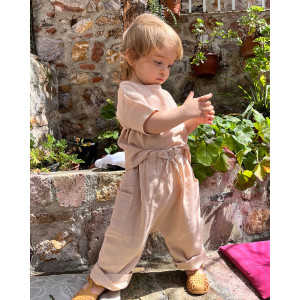 Organik Müslin Kumaş Alt Üst Takım Efes Krem