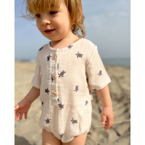 Organik Pamuklu Müslin Body Kısa Kollu Baby Caretta