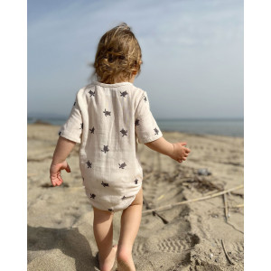 Organik Pamuklu Müslin Body Kısa Kollu Baby Caretta