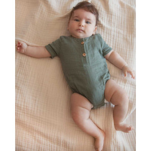 Organik Müslin Body Yeşil Kısa Kollu