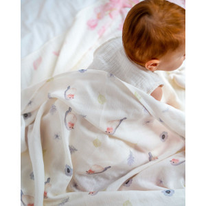 Organik Müslin Örtü 2 Katlı Birdy