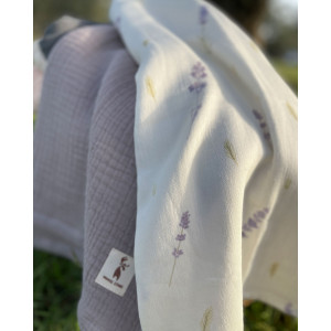 Organik Müslin Örtü 2 Katlı Lavender