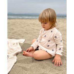 Organik Pamuklu Müslin Body Uzun Kollu Baby Caretta