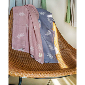 Organik Müslin Örtü 2 Katlı Helena Blue