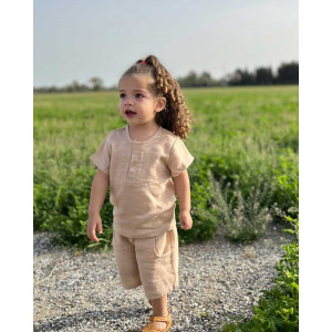 Organik Müslin Alt Üst Takım Krem