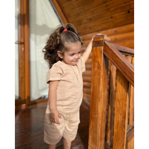 Organik Müslin Alt Üst Takım Krem