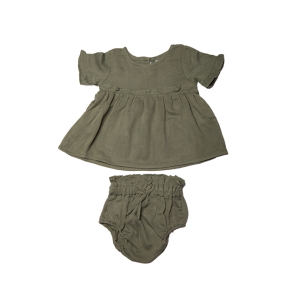 Yeşil Bluz Takım Organik Müslin Kumaş