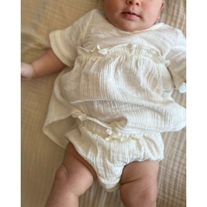 Organik Müslin Kumaş Ekru Bluz Takım Organik Müslin Kumaş Ekru Bluz Takım