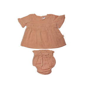 Somon Bluz Takım Organik Müslin Kumaş