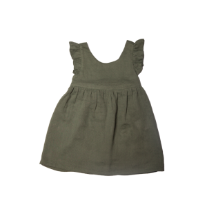 Yeşil Elbise Organik Müslin Kumaş Elbise Yeşil Elbise Organik Müslin Kumaş Elbise