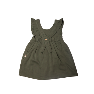 Yeşil Elbise Organik Müslin Kumaş Elbise Yeşil Elbise Organik Müslin Kumaş Elbise