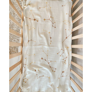 Organik Müslin Battaniye 4 Katlı Sky Map