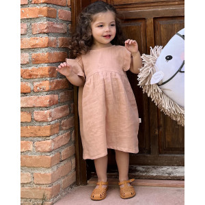 Organik Müslin Elbise Somon