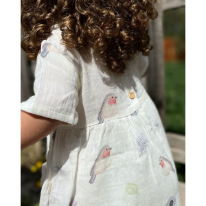 Organik Pamuklu Müslin Kumaş Elbise Birdy