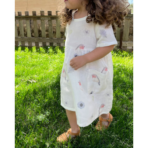 Organik Pamuklu Müslin Kumaş Elbise Birdy