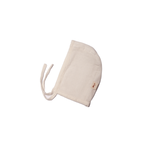 Ekru Şapka Organik Müslin Kumaş Yenidoğan