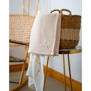 Organik Müslin Battaniye 4 Katlı Krem