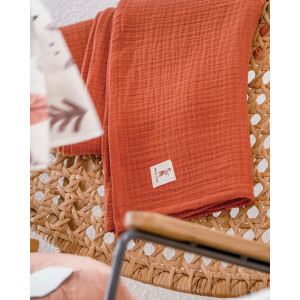 Organik Müslin Battaniye 4 Katlı Tarçın