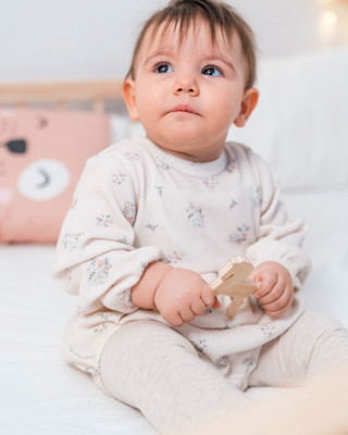 Organik Pamuk Çiçekli Balon Body